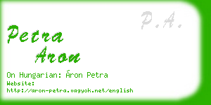 petra aron business card
