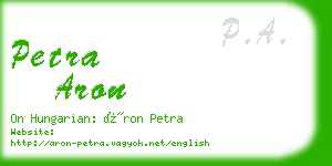 petra aron business card